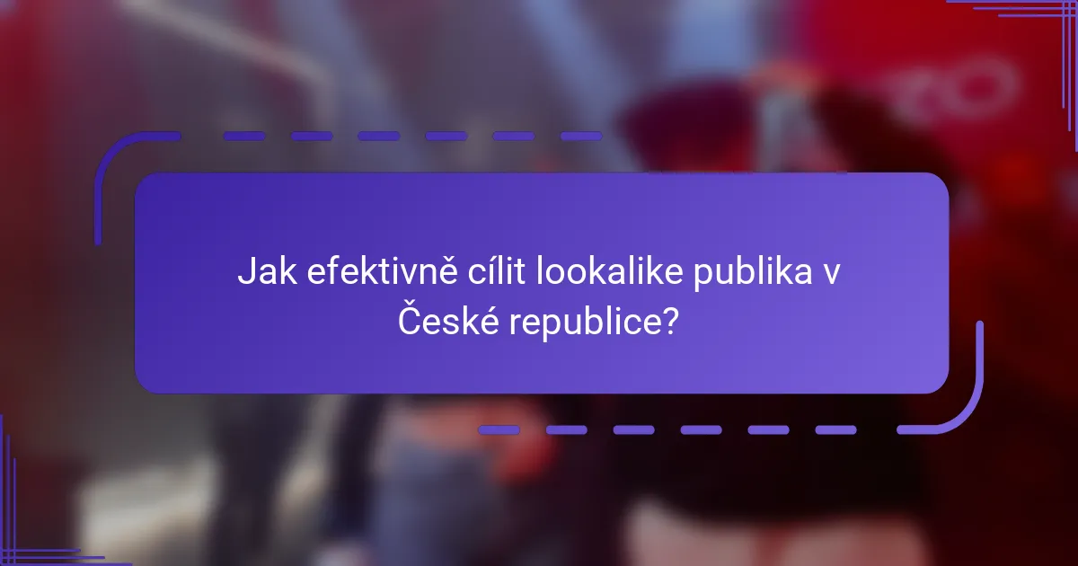 Jak efektivně cílit lookalike publika v České republice?