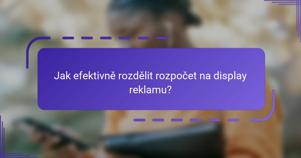 Jak efektivně rozdělit rozpočet na display reklamu?