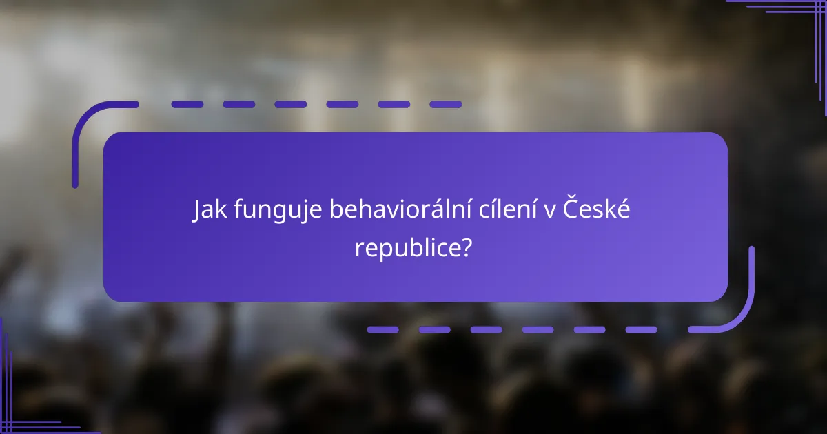 Jak funguje behaviorální cílení v České republice?