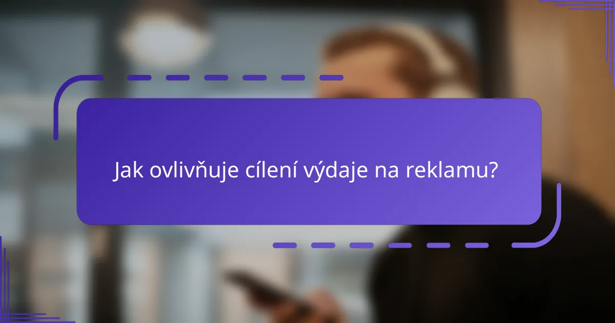 Jak ovlivňuje cílení výdaje na reklamu?
