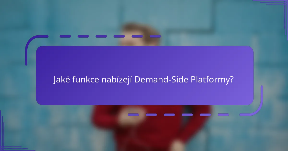 Jaké funkce nabízejí Demand-Side Platformy?