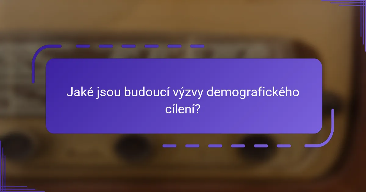 Jaké jsou budoucí výzvy demografického cílení?